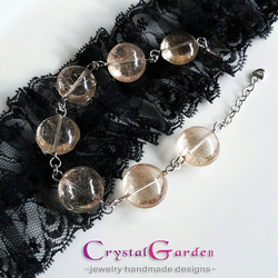 【水晶花園】髮晶‧925銀白K設計款手鍊 第2張的照片