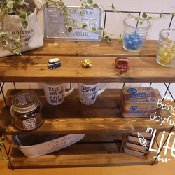 板移動自由 壁掛け アイアンネット シェルフ ラックハンドメイド