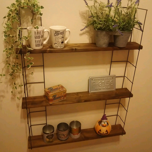 板8枚　アイアンネット　シェルフ　ハンドメイド 板移動可能 板8枚 アイアンネット シェルフ ハンドメイド 板移動可能 板8枚