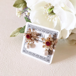 希少石】イットリウムフローライトの一粒ピアス ピアス（フック