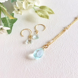 希少石】イットリウムフローライトの一粒ピアス ピアス（フック