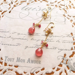 希少石】イットリウムフローライトの一粒ピアス ピアス（フック