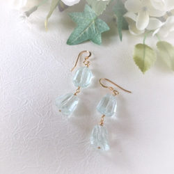 希少石】イットリウムフローライトの一粒ピアス ピアス（フック