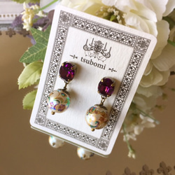 希少石】イットリウムフローライトの一粒ピアス ピアス（フック