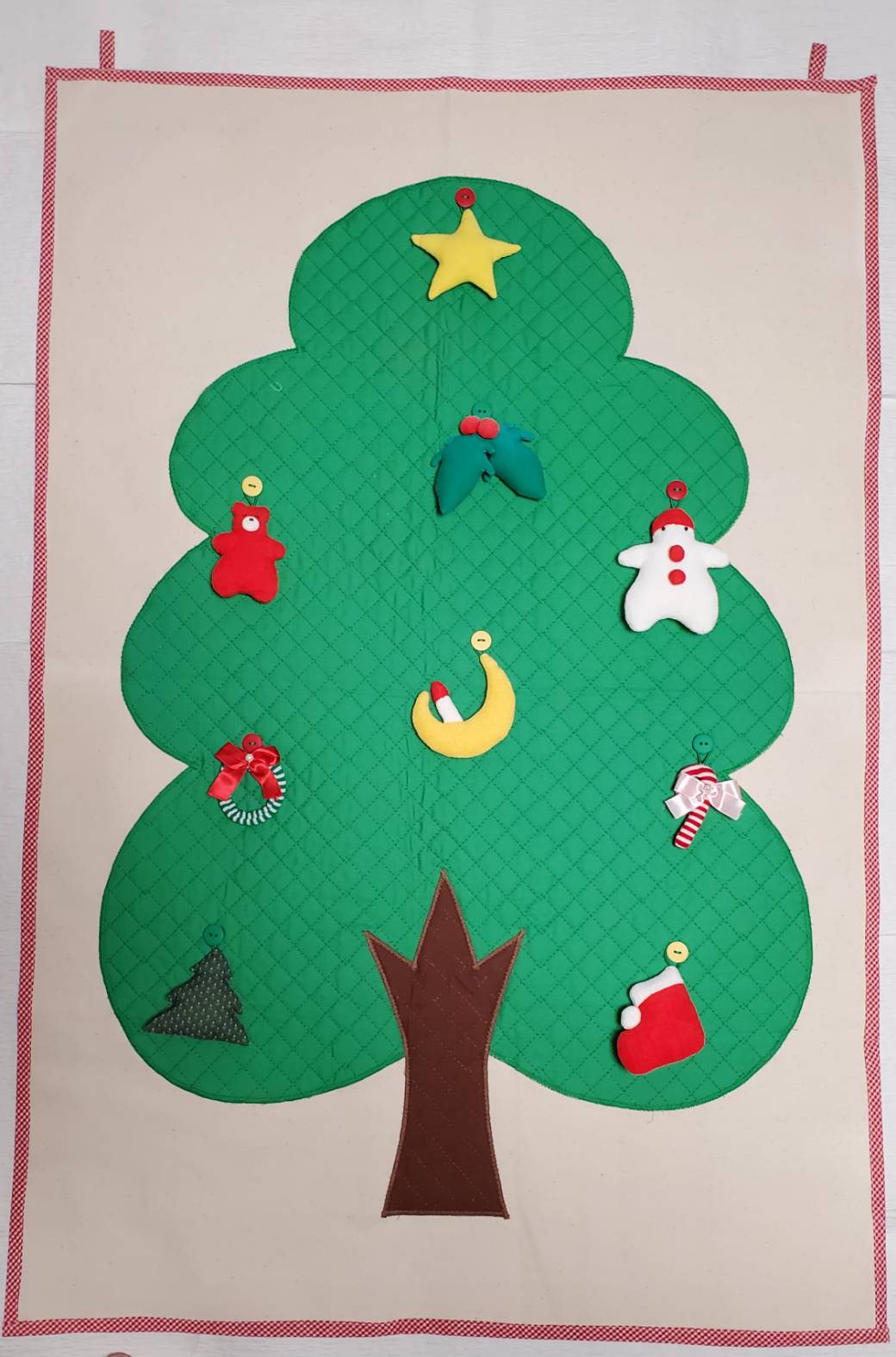 クリスマス　タペストリー　キルティング　マスコットオーナメント