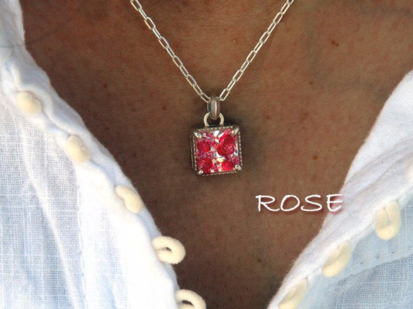 ROSE SQUARE PENDANT SILVER925 3枚目の画像