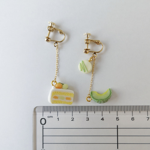 メロンのショートケーキピアス/イヤリング* ミニチュア