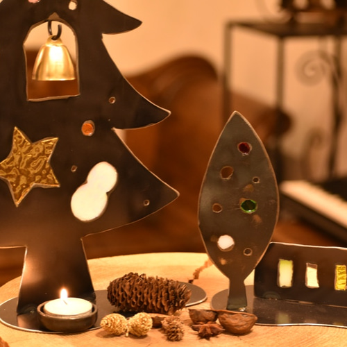 Creema限定】アイアン クリスマスツリー 教会セット その他インテリア