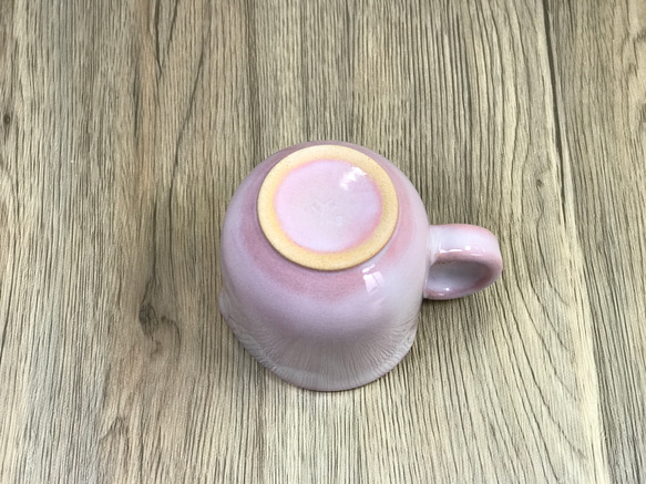 萩焼 ハート マグカップ ピンク 3枚目の画像