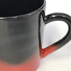 萩焼 マグカップ 黒赤 4枚目の画像