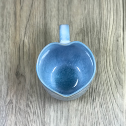萩焼 ハート マグカップ ブルー 3枚目の画像