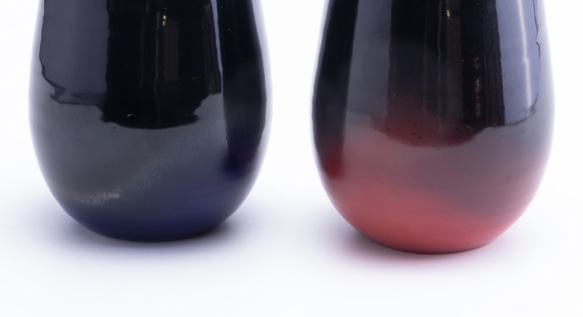 萩焼 フリーカップ 　赤黒・紺黒ペア 