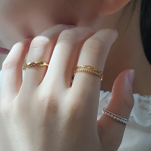 ♥️人気のつぶつぶ3点セット、華奢リング重ね付けSV925(RS-02