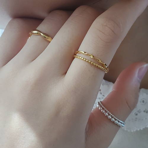 ♥️人気のつぶつぶ3点セット、華奢リング重ね付けSV925(RS-02 ♥️人気のつぶつぶ3点セット、華奢リング重ね付けSV925(RS-02