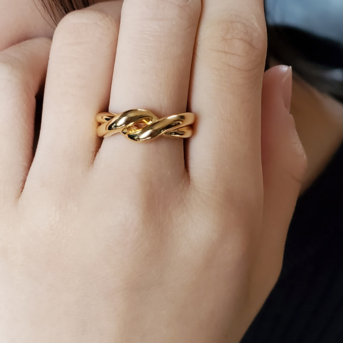 ベビーリング ゴールドツイストリング・パール付き ツイストリング ゴールド 18K GP K18 CZ レディース ゴールドリング