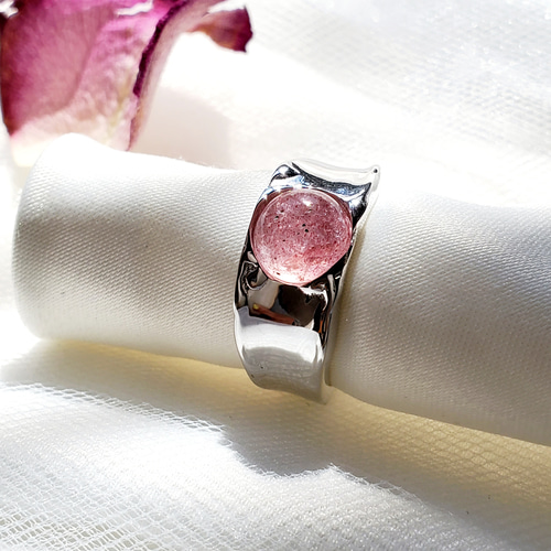 送料＆加工料込 ストロベリークォーツsilverリング | kinderpartys.at