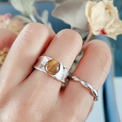 シルバー タイガーアイリング パートナーセット r0769-m1.jpg