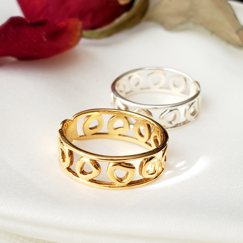 送料無料）Edge Lucky item ゴールド透かしリング RS-77 指輪・リング