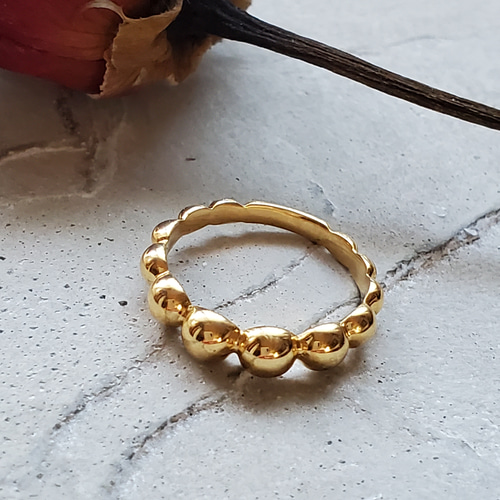 ボールゴールドーリングRS-28 つぶつぶリング 重ね付け 指輪・リング