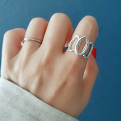 　連なるオーバルシルバーリングoval silver ring　個性あふれる存在感　RS-96 7枚目の画像