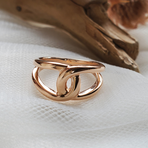 新作）結びリング、恋愛リング赤い糸お守りリングRS-104 pink gold