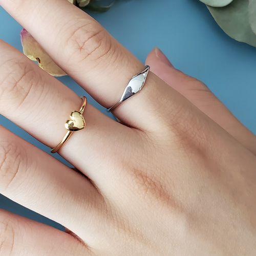 華奢重ね付けミニシグネットリングSV925 RS-61 指輪・リング Ring and