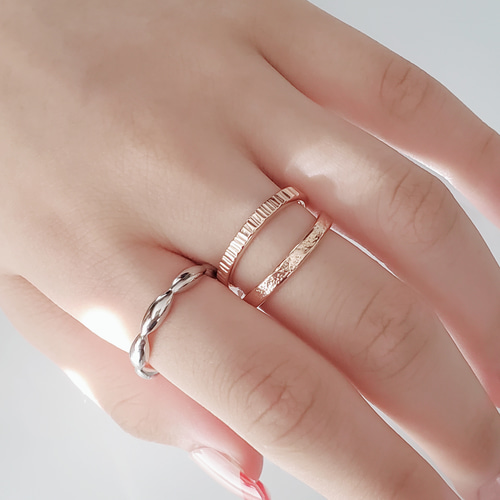 ピンクゴールド　リング　工房作成 手作りペアリングコース -デザイン事例【ピンクゴールド・1.5ミリ幅