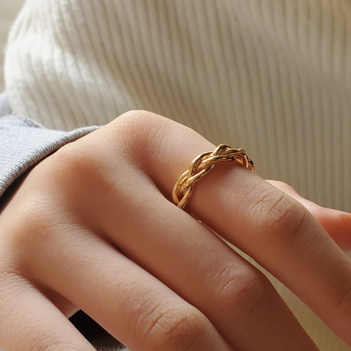 編み込みリング、ゴールドリングRS-136 指輪・リング Ring and I
