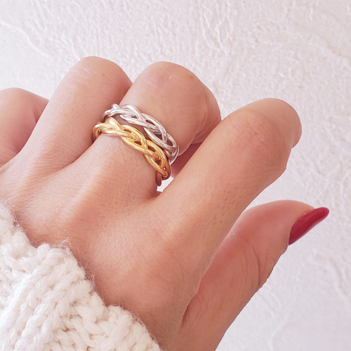 編み込みリング、ゴールドリングRS-136 指輪・リング Ring and I