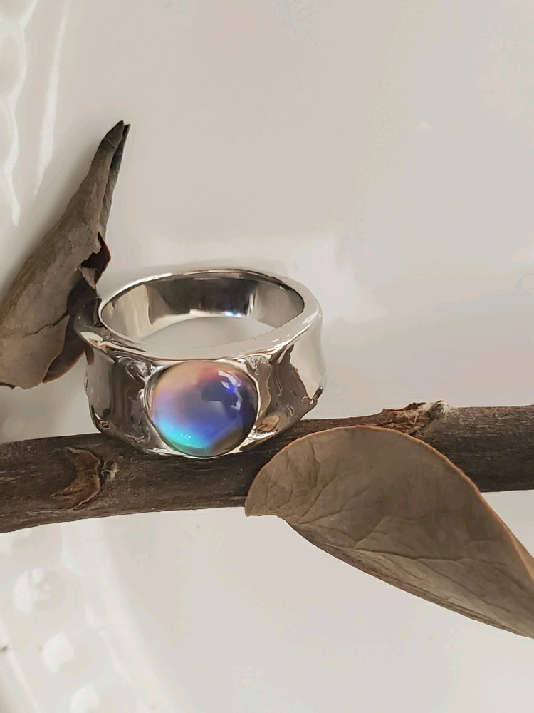 神秘的アバロンシェル×水晶　ラウンドカボションカットRS-72