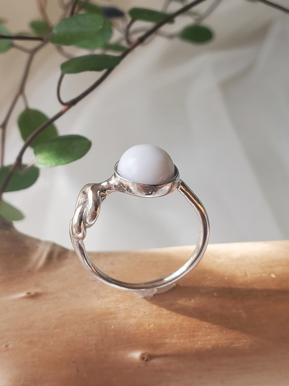 agete アガット オニキス×パール シルバーリング 13号 復刻リング