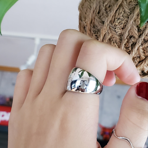 送料無料） 幅広コロンとしたシルバーリングpure silver ring Rs-20