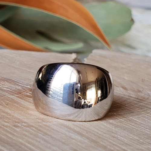 送料無料） 幅広コロンとしたシルバーリングpure silver ring Rs-20