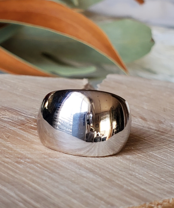 (送料無料）　幅広コロンとしたシルバーリングpure silver ring Rs-20 3枚目の画像
