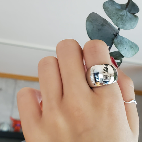 送料無料） 幅広コロンとしたシルバーリングpure silver ring Rs-20