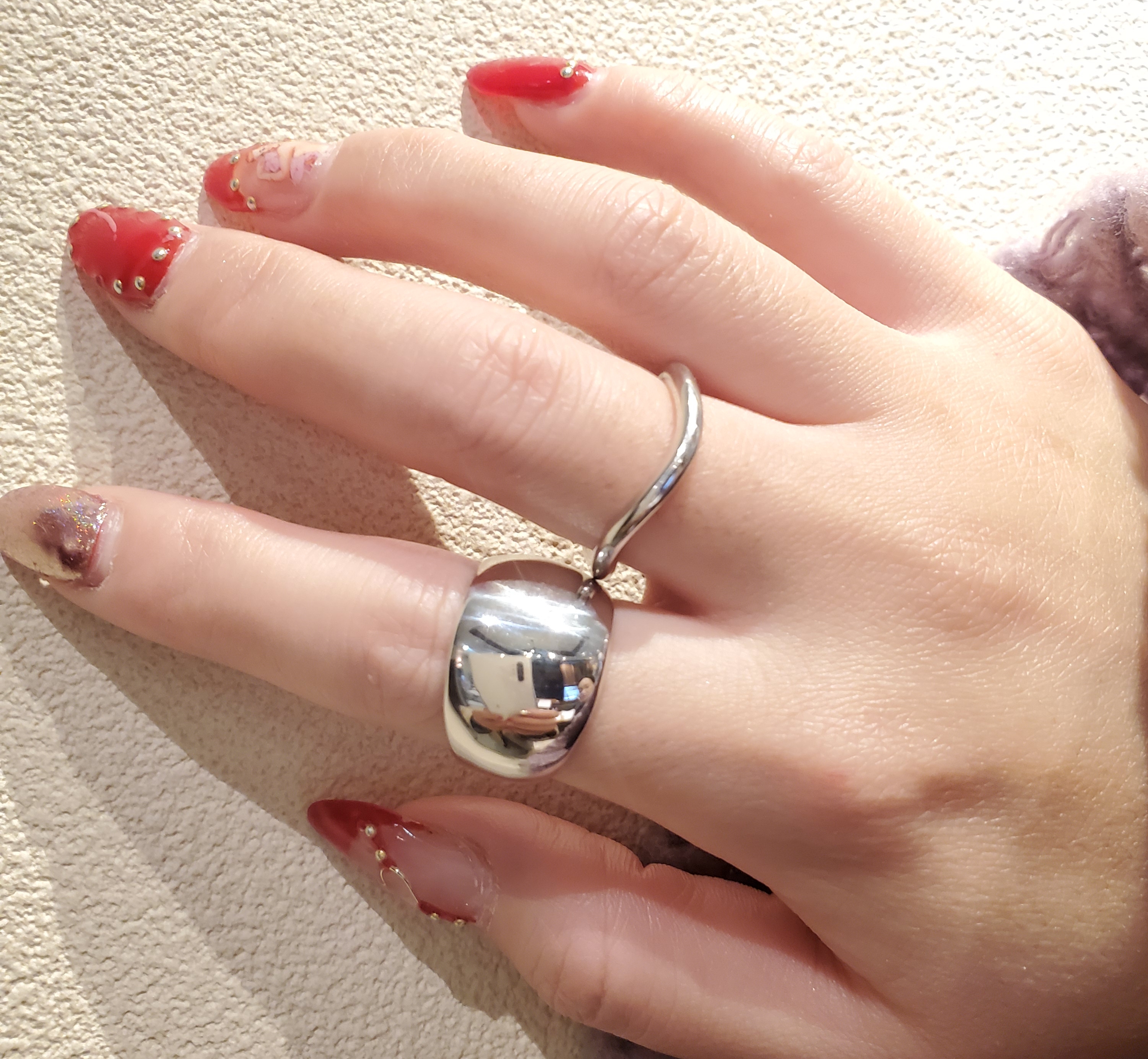 (送料無料）　幅広コロンとしたシルバーリングpure silver ring Rs-20