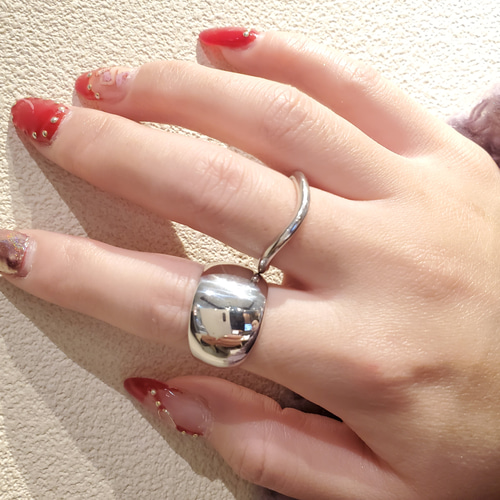 送料無料） 幅広コロンとしたシルバーリングpure silver ring Rs