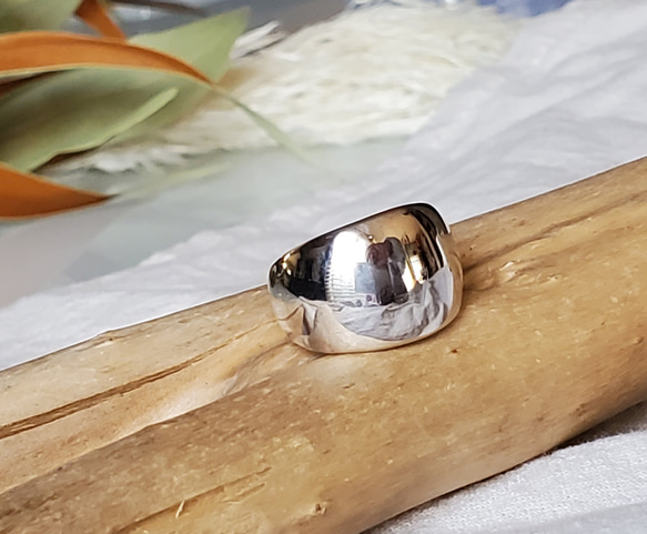 (送料無料）　幅広コロンとしたシルバーリングpure silver ring Rs-20 5枚目の画像