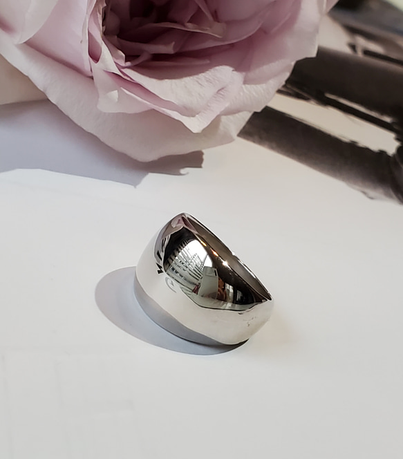 (送料無料）　幅広コロンとしたシルバーリングpure silver ring Rs-20 6枚目の画像