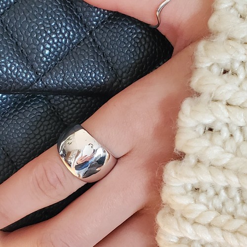 送料無料） 幅広コロンとしたシルバーリングpure silver ring Rs-20