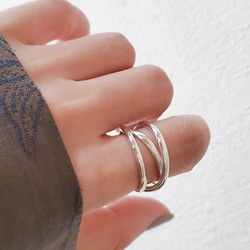 大人気❣️　triple ring シルバー透かしリングsv925,3連りんぐ RS-25 6枚目の画像