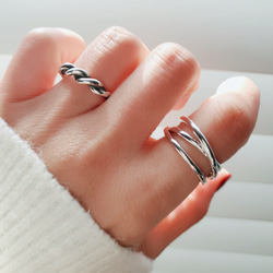 大人気❣️　triple ring シルバー透かしリングsv925,3連りんぐ RS-25 8枚目の画像