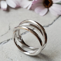 大人気❣️　triple ring シルバー透かしリングsv925,3連りんぐ RS-25 9枚目の画像