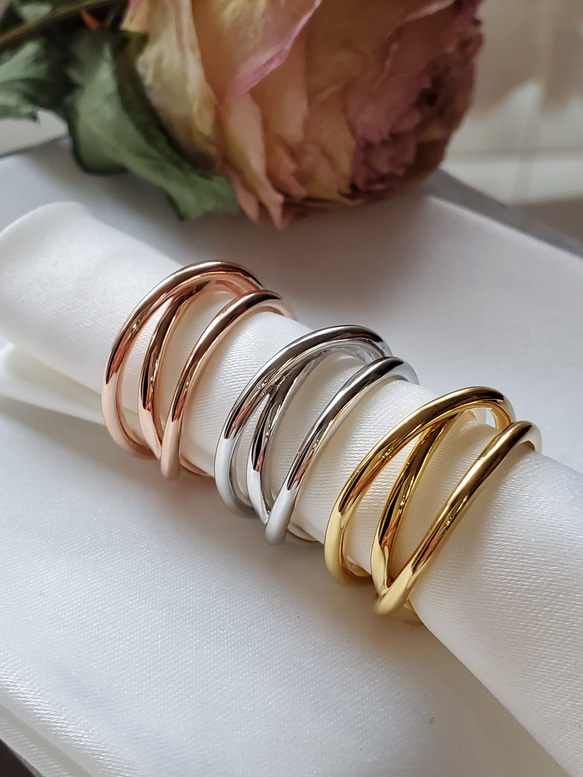 大人気❣️　triple ring シルバー透かしリングsv925,3連りんぐ RS-25 10枚目の画像