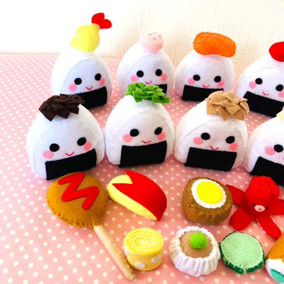 【おにぎりさんとおかずさん】フェルトおままごと　フェルトのおもちゃ　知育　保育　海外土産　ONIGIRI 4枚目の画像