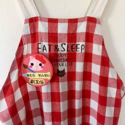 フェルトの名札☆ぶたの画家さん 児童館や保育実習に☆彡ワッペン 名