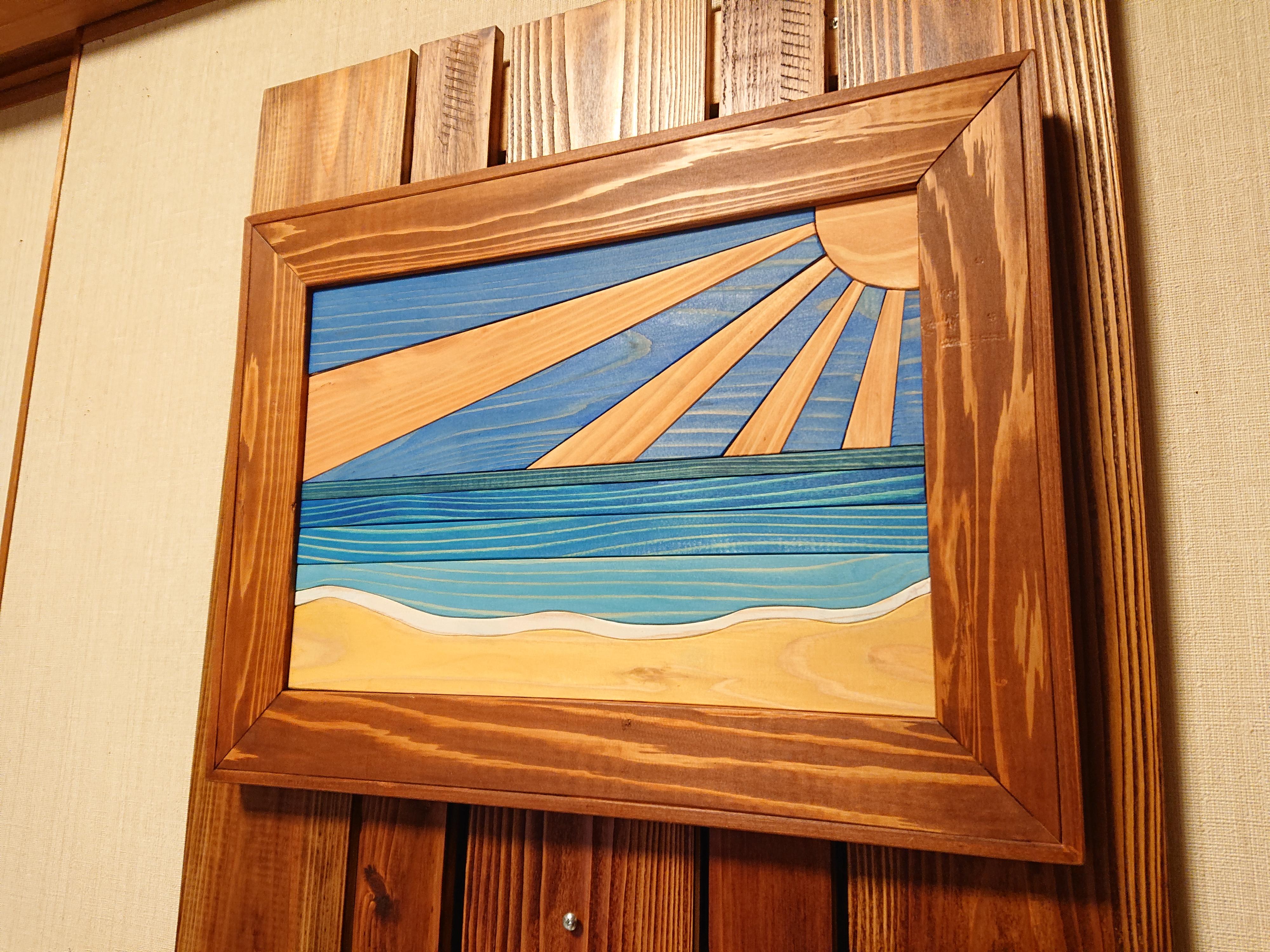ウッドウォールアートフレーム ウッドボード (Blue Ocean