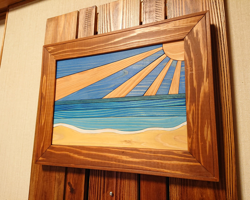 ウッドウォールアートフレーム ウッドボード (Blue Ocean