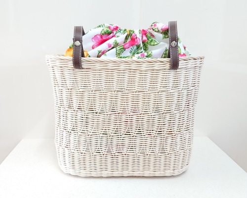 よろけ編みの籐かごバッグ 籐のバッグ ラタン バスケット カゴバック