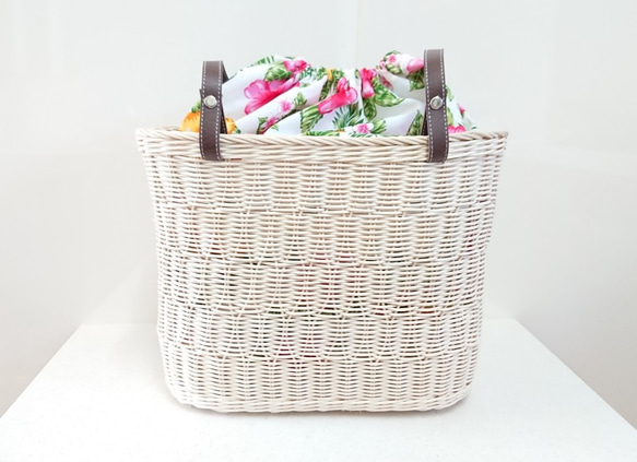 よろけ編みの籐かごバッグ 籐のバッグ ラタン バスケット カゴバック